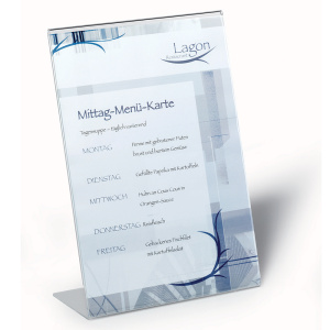 Présentoir à poser plexiglas pour format A4 - L21xP9xH29 cm