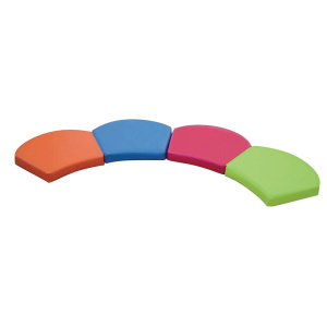 Lot de 4 galettes MARGUERITE tissu enduit Comète - L47xP41 cm - Clémentine, Lilas, Framboise et Kiwi
