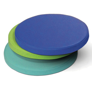 Lot de 3 galettes d'assise tissu enduit Comète - D38xH4 cm - Lilas/Lagon/Kiwi