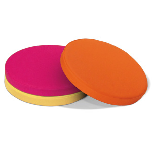 Lot de 3 galettes d'assise tissu enduit Comète - D38xH4 cm - Banane/Framboise/Clémentine