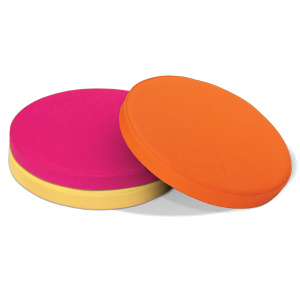 Lot de 3 galettes d'assise tissu enduit Comète - D38xH4 cm - Banane/Framboise/Clémentine