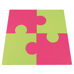 Lot de 4 tapis PUZZLE tissu enduit Comète - forme carrée 190x190 cm