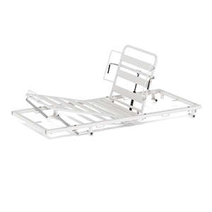 Lit L1450 avec RB assisté gaz et relève-jambes à crémallière époxy - 200x90 cm - Gris RAL 7035