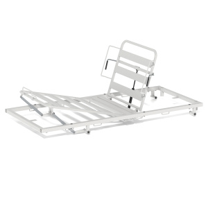 Lit L1450 avec RB assisté gaz et relève-jambes à crémallière époxy - 200x90 cm - Gris RAL 7035