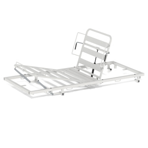 Lit L1450 avec RB assisté gaz et relève-jambes à crémallière époxy - 200x90 cm - Gris RAL 7035