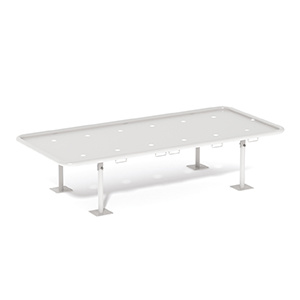 Lit d'isolement L1490 époxy H45 cm - 200x90 cm - Gris clair RAL 7035