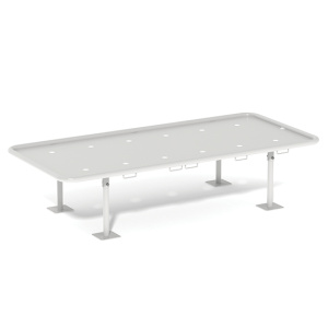 Lit d'isolement L1490 époxy H45 cm - 200x90 cm - Gris clair RAL 7035