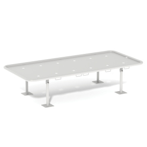 Lit d'isolement L1490 époxy H45 cm - 200x90 cm - Gris clair RAL 7035
