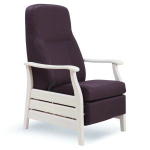 Fauteuil RELAX dossier et repose-jambes inclinable piètement bois - L66xP82xH111 cm
