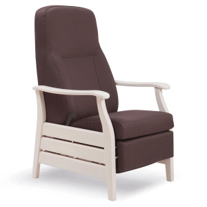 Fauteuil RELAX dossier et repose-jambes inclinable piètement bois - L66xP82xH111 cm