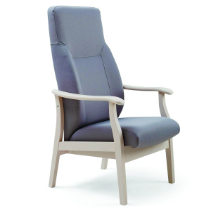 Fauteuil RELAX tissu enduit piètement bois - L65xP71xH117 cm