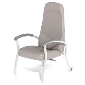 Fauteuil KOSI WT1400 dossier inclinable assise amovible tissu enduit structure ?poxy roues m?nages - L68xP79,5xH114 cm