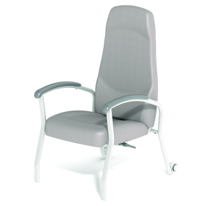 Fauteuil KOSI WT1400 dossier inclinable assise amovible tissu enduit structure époxy roues ménages - L68xP79,5xH114 cm