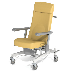 Fauteuil KOMBI frein arrière tissu enduit structure époxy roues D125 mm double galet - L69xP73xH121 cm
