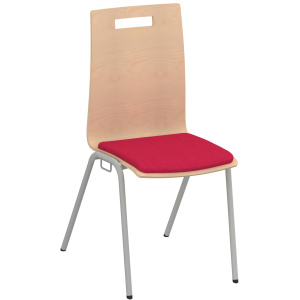 Chaise NINA accrochable coque C1 Classic bois Blueprotech® placet d'assise tissu enduit piètement époxy - T6
