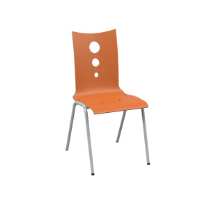Chaise NINA coque C16 Bulle stratifié chant brut piètement époxy - T6