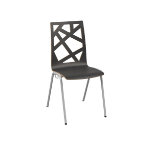 Chaise NINA PREMIUM accrochable coque C5 Mozaïk stratifié chant brut piètement époxy - T6