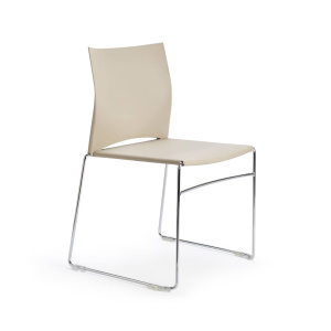 Chaise WEB 950 coque polypropylène piètement chromé - T6 - Noir