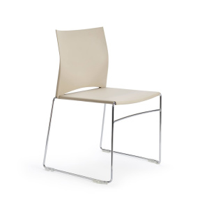 Chaise WEB 950 coque polypropylène piètement chromé - T6 - Noir