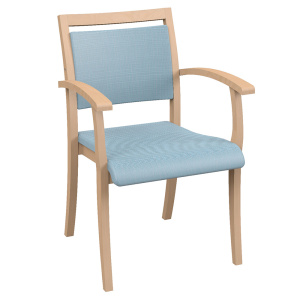 Bridge POLKA assise et dossier tissu enduit piètement bois - T6