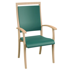 Bridge POLKA assise et dossier haut tissu enduit piètement bois - T6