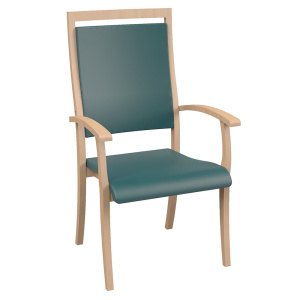 Bridge POLKA assise et dossier haut tissu enduit piètement bois - T6