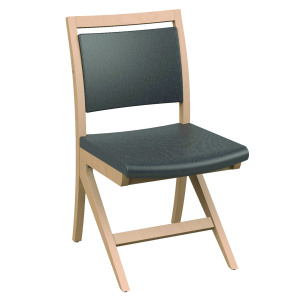Chaise POLKA AST assise et dossier tissu enduit piètement bois - T6