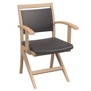 Bridge POLKA AST assise et dossier tissu enduit piètement bois - T6
