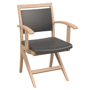 Bridge POLKA AST assise et dossier tissu enduit piètement bois - T6