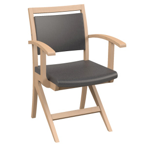 Bridge POLKA AST assise et dossier tissu enduit piètement bois - T6
