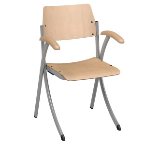 Bridge R250 assise, dossier et accoudoir bois incolore piètement époxy - T6