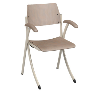 Bridge R250 assise, dossier et accoudoir bois teinté piètement époxy - T6