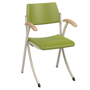 Bridge R250 assise et dossier tissu enduit accoudoir bois piètement époxy - T6
