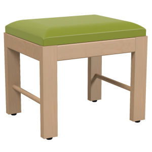 Repose-pieds QUIÉTUDE tissu enduit piètement bois - L43xP34xH45 cm