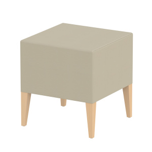 Tabouret CASSIS assise tissu enduit piètement bois - L42xP42xH45 cm