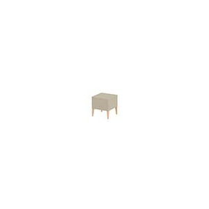 Tabouret CASSIS assise tissu enduit piètement bois - L42xP42xH45 cm