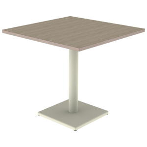 Table MENORCA plateau ép.24 mm stratifié chant bois piètement époxy - 80x80 cm - T6