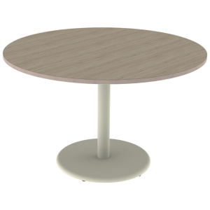 Table MENORCA plateau ép.24 mm stratifié chant bois piètement époxy - D120 cm - T6