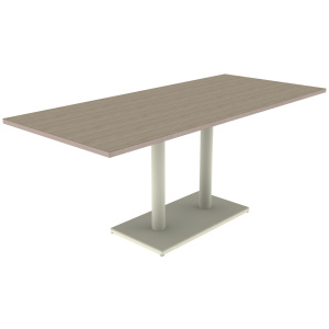 Table MENORCA plateau ép.24 mm stratifié chant bois piètement époxy - 180x80 cm - T6