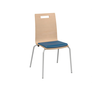Chaise IXIA coque C1 Classic bois Blueprotech® placet d'assise tissu enduit piètement époxy - T6