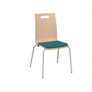 Chaise IXIA coque C1 Classic bois Blueprotech® placet d'assise tissu Trévira CS piètement époxy - T6