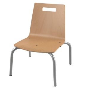 Chaise empilable - Coque C1 bois vernis incolore T1 - Gris RAL 9006