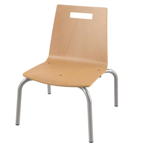 Chaise empilable - Coque C1 bois vernis incolore T1 - Gris RAL 9006