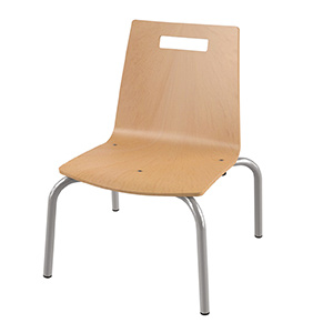 Chaise empilable - Coque C1 bois vernis incolore T1 - Gris RAL 9006