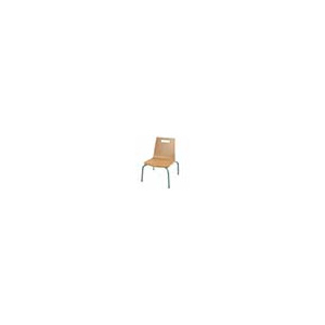 Chaise empilable - Coque C1 bois vernis incolore T1 - Gris RAL 9006