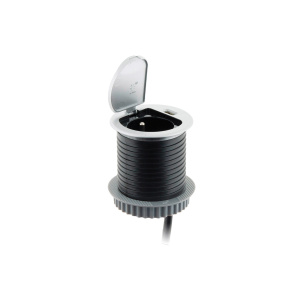 Bloc prise encastrable avec clapet 1 prise 220V + 1 USB - D60 mm