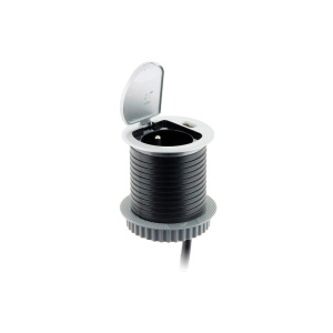 Bloc prise encastrable avec clapet 1 prise 220V + 1 USB - D60 mm