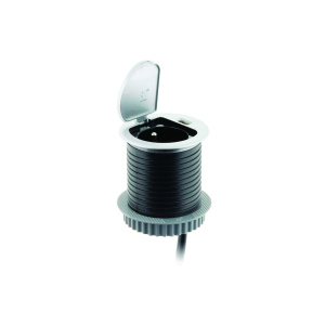Bloc prise encastrable avec clapet 1 prise 220V + 1 USB - D60 mm