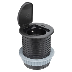 Bloc prise encastrable avec clapet 1 prise 220V + 1 USB-C - D60 mm