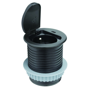 Bloc prise encastrable avec clapet 1 prise 220V + 1 USB-C - D60 mm